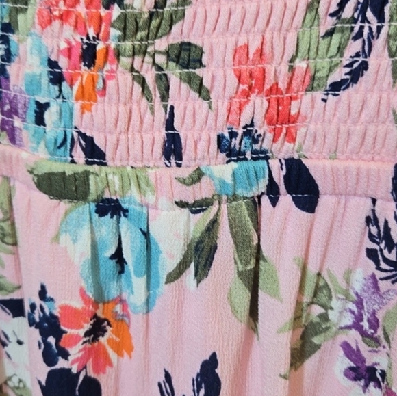 Torrid Floral Smocked Gauzy High Low Dress 2X Easter Spring Summer Pink Floral - Picture 13 of 15